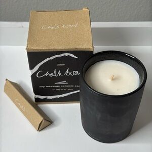 Mine Design Chalkboard Soy Message Ceramic Candle NWT